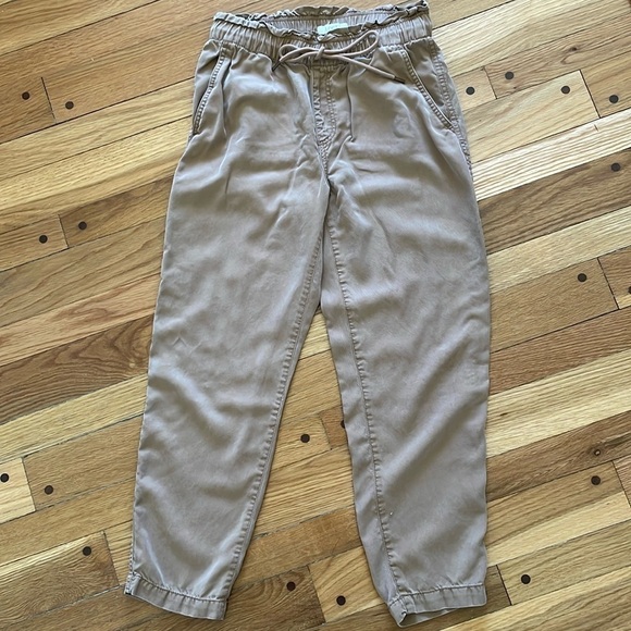 Loft Women XS Emory Taper Pant Brown Elastic Drawstring Waist Casual 581393 - Picture 1 of 6